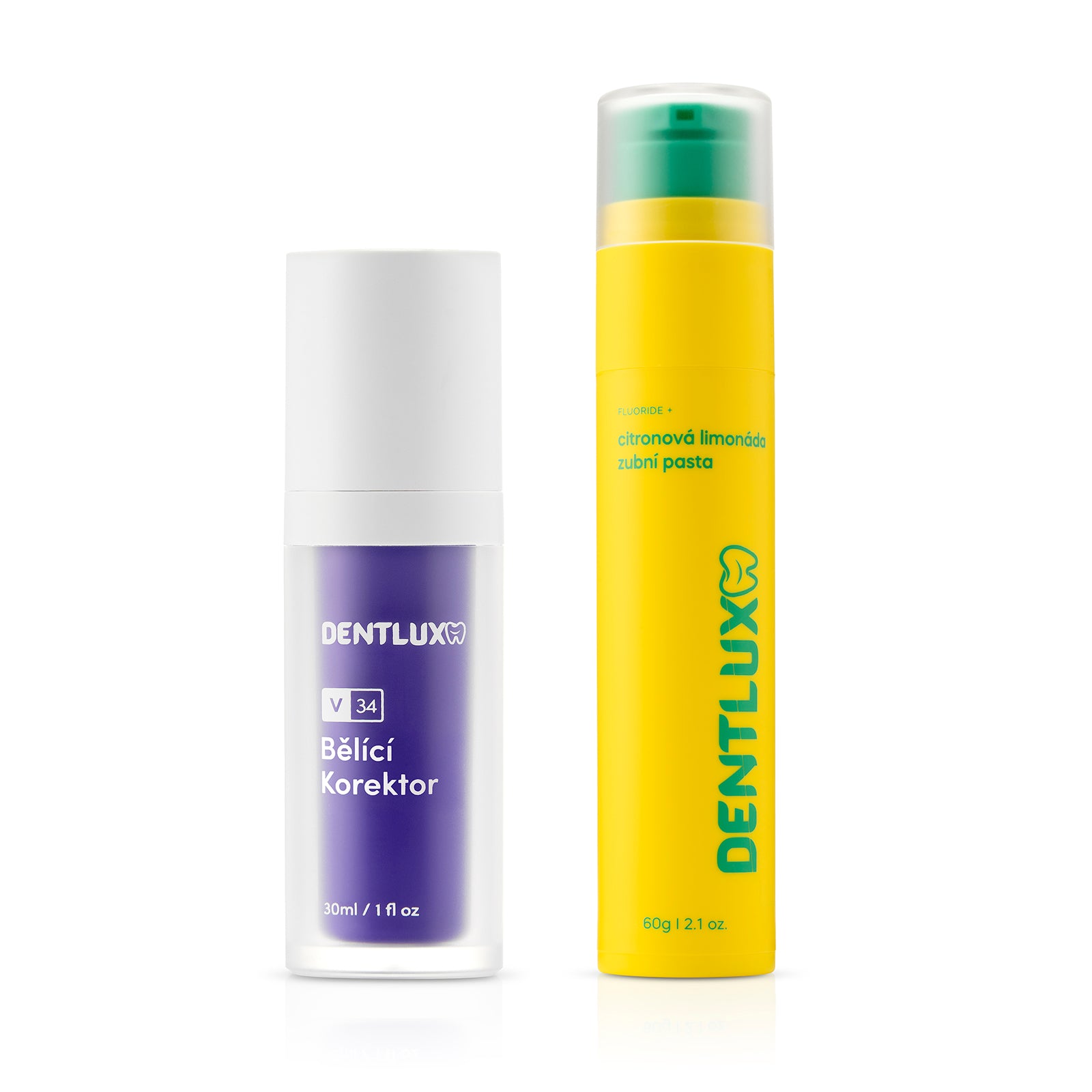 Dentlux V34 bieliaci korektor + ochutená zubná pasta
