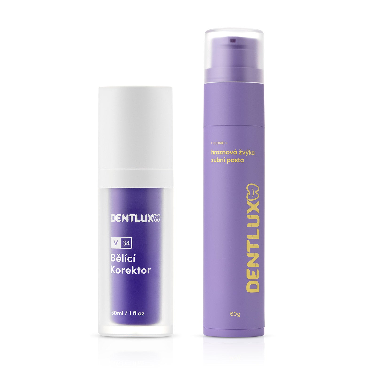Dentlux V34 bieliaci korektor + ochutená zubná pasta