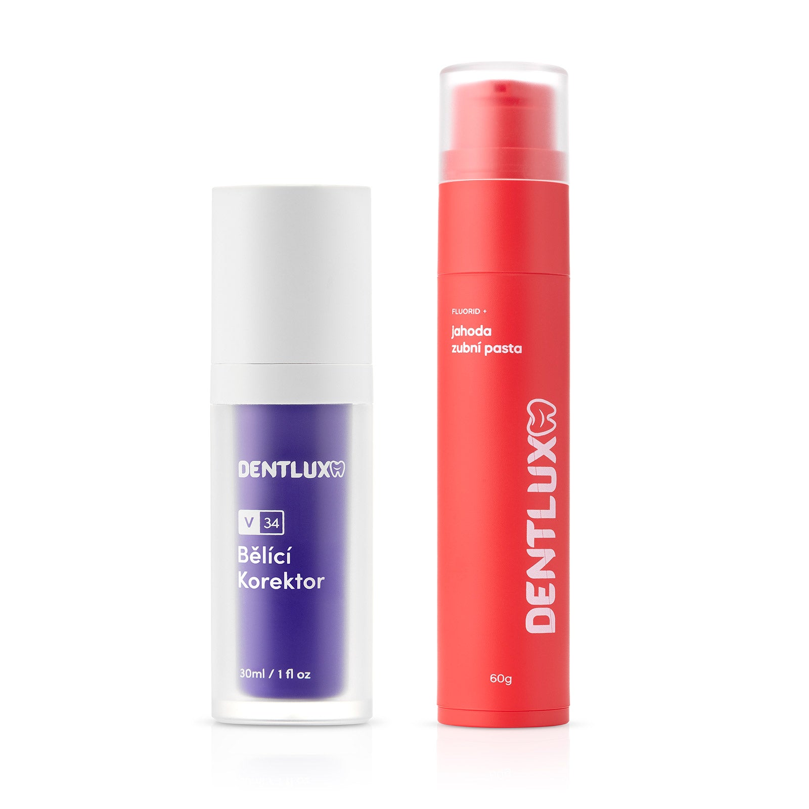 Dentlux V34 bieliaci korektor + ochutená zubná pasta