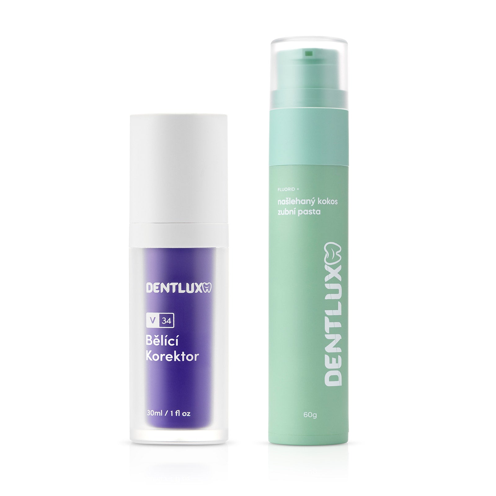 Dentlux V34 bieliaci korektor + ochutená zubná pasta