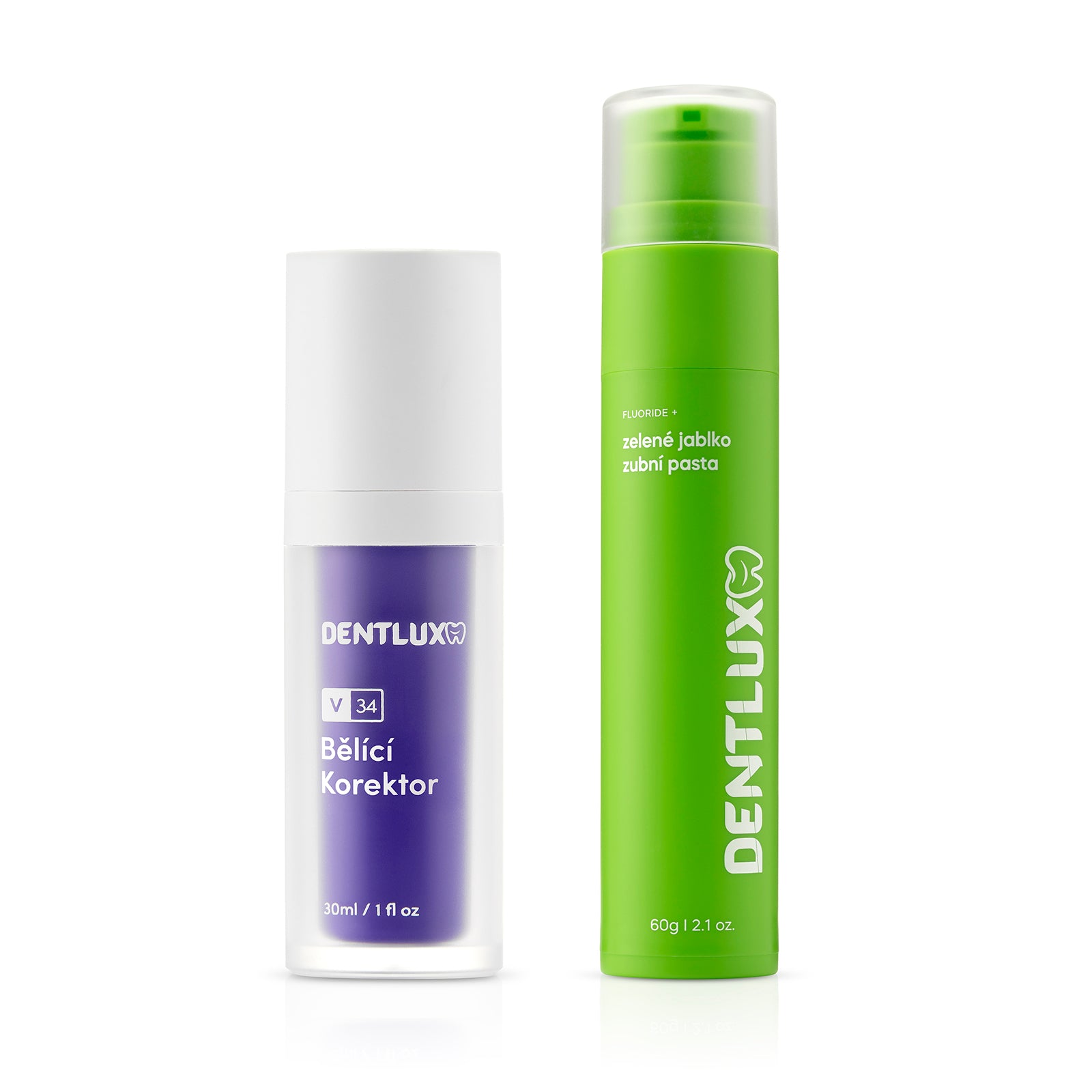 Dentlux V34 bieliaci korektor + ochutená zubná pasta