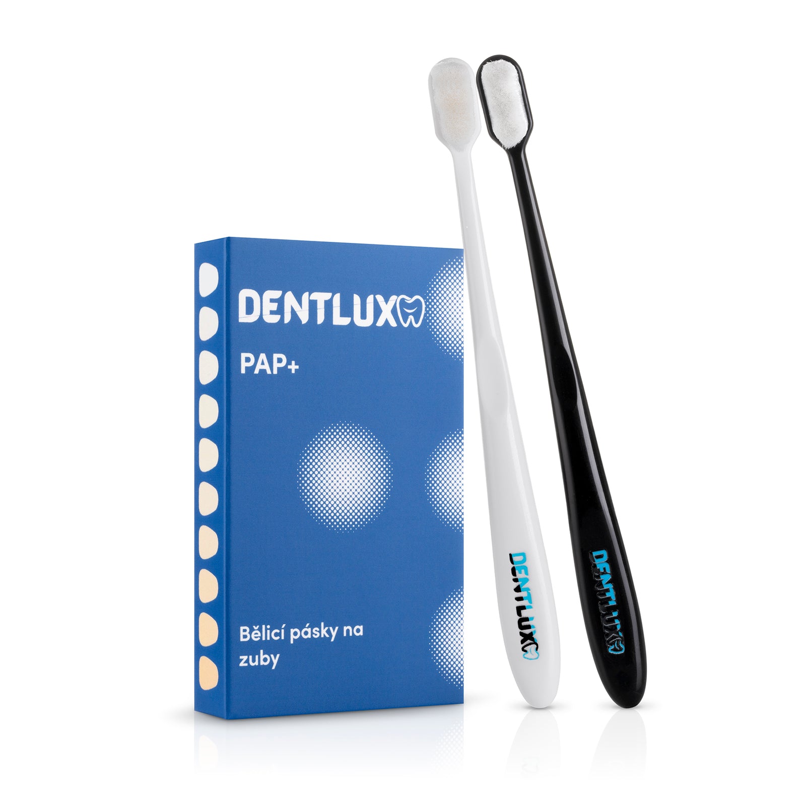 Dentlux PAP+ Bieliace pásiky na zuby + 2x nanokefka